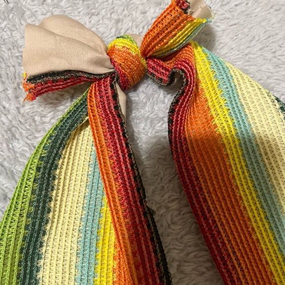 Colorful Striped Halter Top Size Small Boho Festival Y2K Crop - Picture 2 of 4